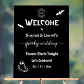 Halloween Eenvoudige Zwart-Wit Huwelijksbegroeting Acryl Bord (Neutraal)