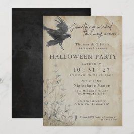 Halloween | Eerie Gotische Waterverf Raven Kaart