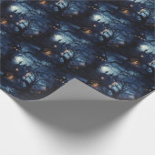 💀Halloween 🌑 "Eerie Midnight Manor" 🌑 Cadeaupapier (Hoek)