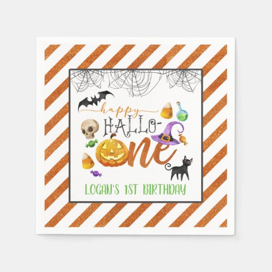 Halloween Eerste Verjaardag Party Servet - Custom (Voorkant)