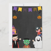 Halloween Eerste Verjaardagsfeestje Kostuum Grieze Kaart (Achterkant)