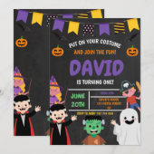 Halloween Eerste Verjaardagsfeestje Kostuum Grieze Kaart (Voorkant / Achterkant)