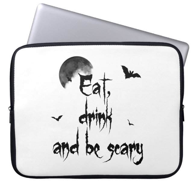 Halloween - eet, drink en ben eng laptop sleeve (Voorkant)