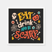 Halloween eet Drink en ben eng modern Manuscript Servet (Voorkant)