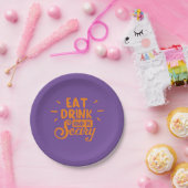 Halloween, eet Drink en ben eng Papieren Bordje (Feest)