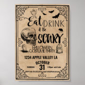 halloween eet drink en is een spookpartij poster (Voorkant)