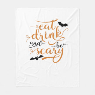 Halloween Eet, Drink En Wees Bang Creativ Casual Fleece Deken