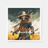 Halloween eet Drink en wees eng vogelverschrikker Servet (Voorkant)