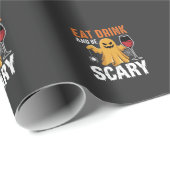 Halloween Eet Drink Wees eng Geest Design_1 Cadeaupapier (Rol Hoek)