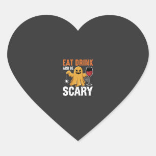 Halloween Eet Drink Wees eng Geest Design_1 Hart Sticker