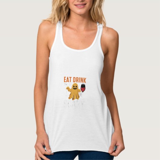 Halloween Eet Drink Wees Eng Geest Design_1 Tanktop (Voorkant)