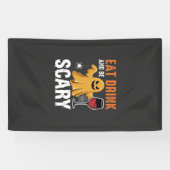 Halloween Eet Drink Wees Eng Geest Ontwerp_1 Spandoek (Horizontaal)