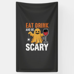 Halloween Eet Drink Wees Eng Geest Ontwerp_1 Spandoek