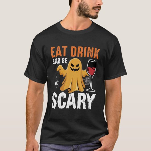 Halloween Eet Drink Wees Eng Geest Ontwerp_1 T-shirt (Voorkant)