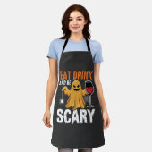 Halloween Eet Drink Wees Schattig Spook Ontwerp_1 Schort (Gedragen)