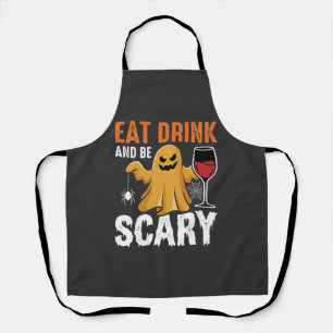 Halloween Eet Drink Wees Schattig Spook Ontwerp_1 Schort