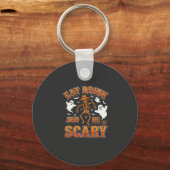 Halloween Eet Drink Wees Schattig Spookontwerp_1 Sleutelhanger (Voorkant)