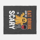 Halloween Eet Drink Wees Schrikbarend Geest Design Fleece Deken (Voorkant (Horizontaal))