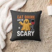 Halloween Eet Drink Wees Schrikbarend Geest Design Kussen (Deken)