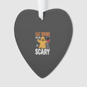Halloween Eet Drink Wees Schrikbarend Geest Design Ornament (voorkant)