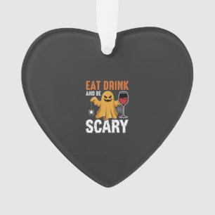 Halloween Eet Drink Wees Schrikbarend Geest Design Ornament