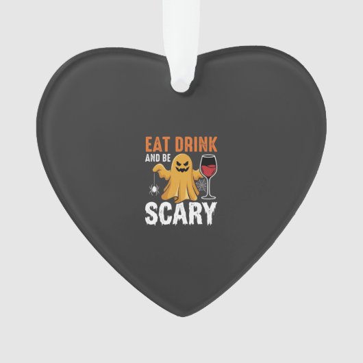 Halloween Eet Drink Wees Schrikbarend Geest Design Ornament (voorkant)