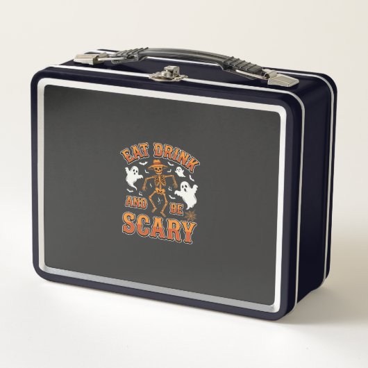 Halloween Eet Drink Wees Schrikbarend Geest Ontwer (Voorkant)