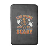 Halloween Eet Drink Wees Schrikbarend Geest Ontwer Badmat (Voorkant Verticaal)