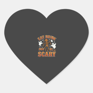 Halloween Eet Drink Wees Schrikbarend Geest Ontwer Hart Sticker