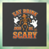 Halloween Eet Drink Wees Schrikbarend Geest Ontwer Raamsticker (Vel 3)