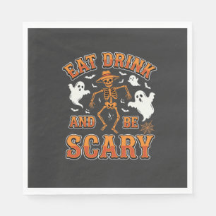 Halloween Eet Drink Wees Schrikbarend Geest Ontwer Servet