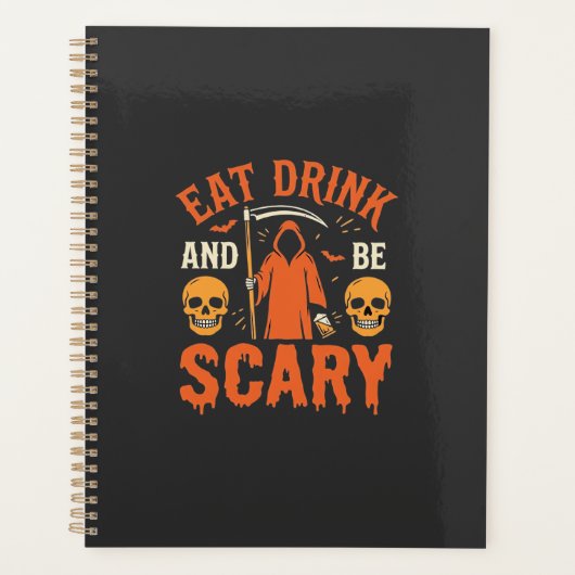 Halloween Eet Drink Wees Schrikwekkend Oogst Desig Planner (Voorkant)