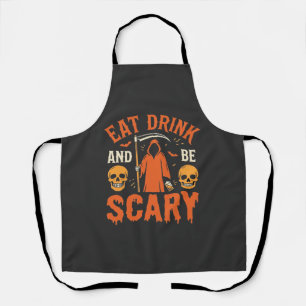 Halloween Eet Drink Wees Schrikwekkend Oogst Desig Schort
