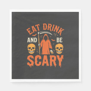 Halloween Eet Drink Wees Schrikwekkend Oogst Desig Servet
