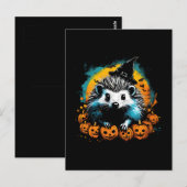 Halloween Egel en pompoenen schattig Briefkaart (Voorkant / Achterkant)