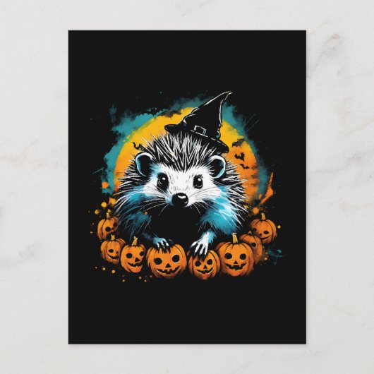 Halloween Egel en pompoenen schattig Briefkaart (Voorkant)