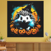 Halloween egel en pompoenen schattig canvas afdruk (Insitu (Woonkamer))