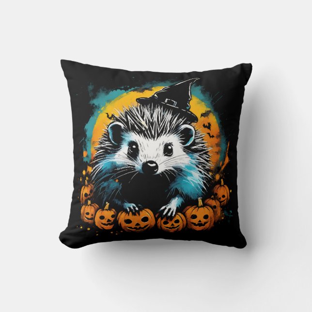Halloween egel en pompoenen schattig kussen (Voorkant)