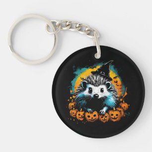Halloween egel en pompoenen schattig sleutelhanger