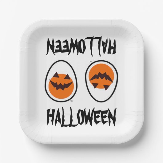 Halloween-ei Papieren Bordje (Voorkant)