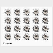 Halloween Elegance: De vliegende Siamese kat Vierkante Sticker (Vel)