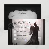 Halloween Elegant 3x5 Silhouette RSVP-kaart RSVP Kaartje (Voorkant / Achterkant)