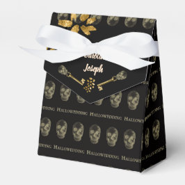 Halloween Elegant Black & Gold Skull Keys Favor Bedankdoosjes