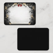 Halloween Elegant Black Roos BLANK Place Cards Informatiekaartje (Voorkant / Achterkant)