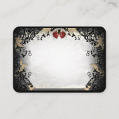 Halloween Elegant Black Roos BLANK Place Cards Informatiekaartje (Voorkant)