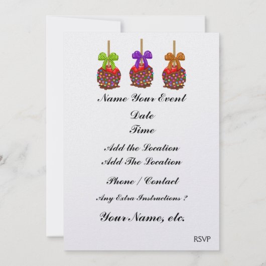 Halloween Elegant Cupcake Uitnodiging - SRF (Achterkant)