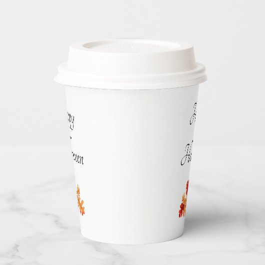 Halloween Elegant Fall Leaves Papieren Bekers (Links)