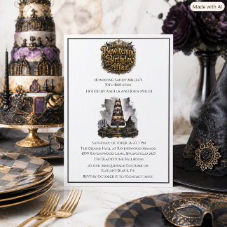 Halloween Elegant Gothic 30e Verjaardagsfeest Kaart