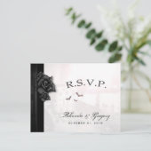 Halloween Elegant Gothic Zwart MENU Bijpassend RSV (Staand voorkant)