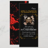 halloween elegant gouden skeletten - uitnodiging (Voorkant / Achterkant)